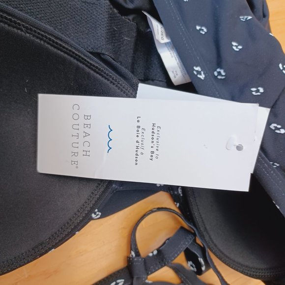 NEW WITH TAGS! Beach Couture Black and White One Piece Bathing Suit (3136) - Picture 11 of 14